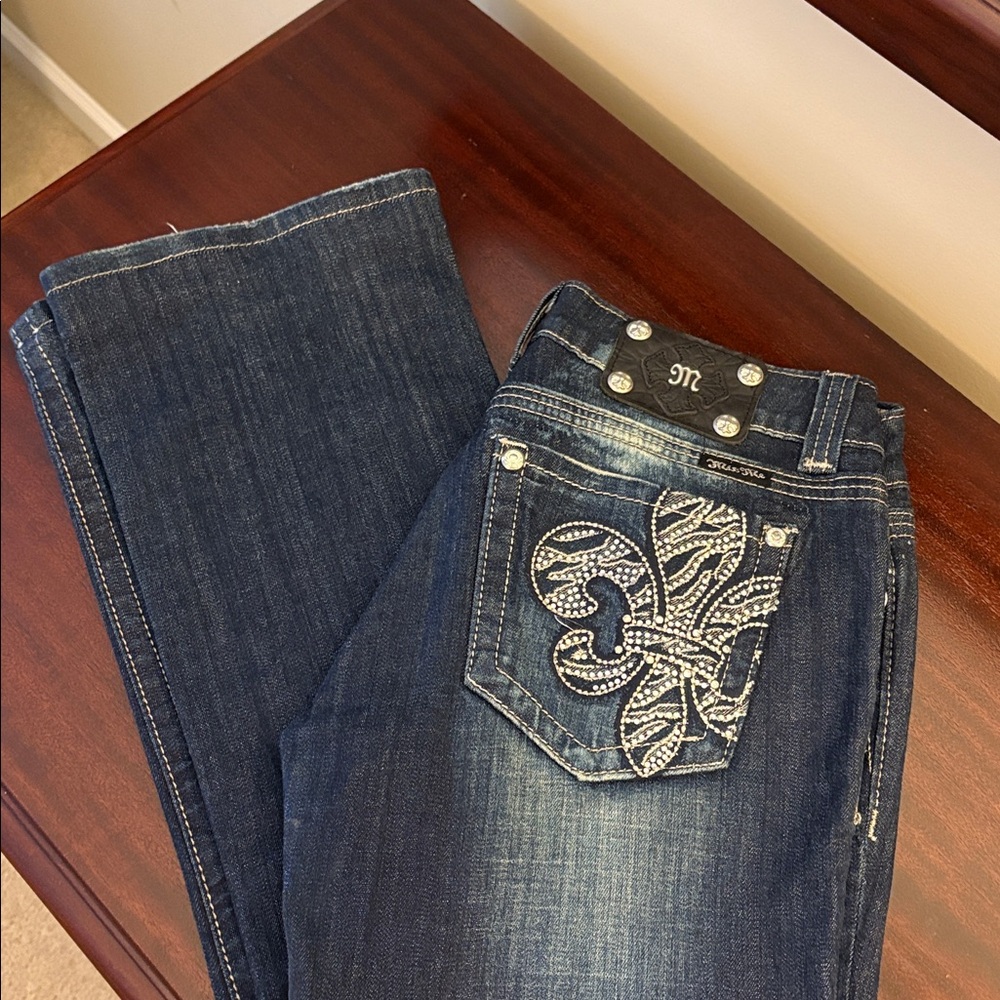 Miss Me Dark Blue Jeans with Silver Details
